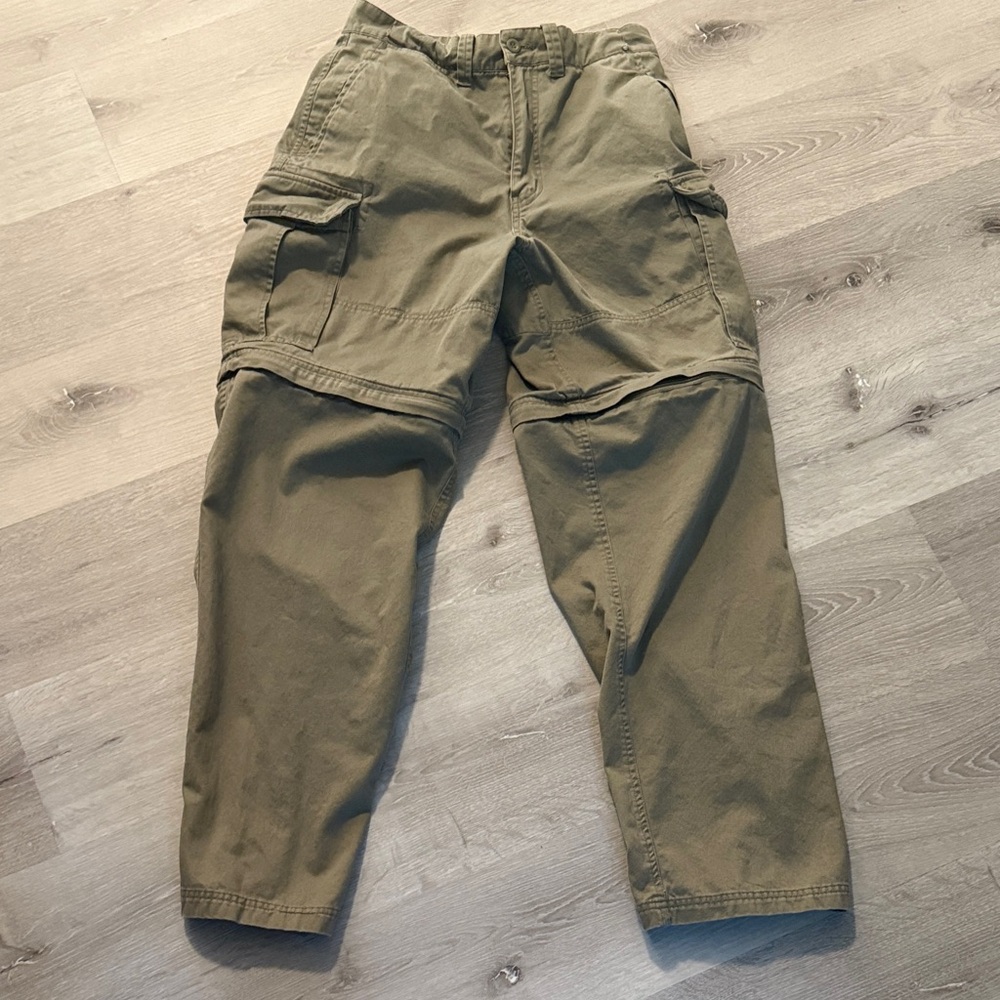 Men's Olive Cargo Pants with Zip-Off Legs